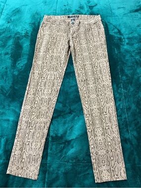 Celebrity Pink Tan Snake-Print Waistband Pants